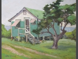 The Green Shack on Lighthouse Road, Ocracoke • 11 x 14 • $415 available at Down Creek Gallery