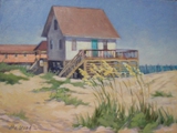 Kitty Hawk Beach House with Sea Oats • 12 x 16 • $425 Framed