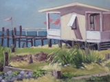 Summer Cottage on the Sound • 11 x 14 • $400 Framed