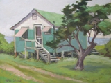 The Green Shack on Lighthouse Road, Ocracoke • 11 x 14 • $415 available at Down Creek Gallery